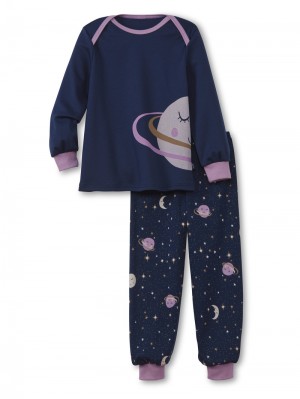 Peacoat Blue Calida Toddlers Universe Pyjama With Cuff Kids' Pyjama | MHSUK-2038