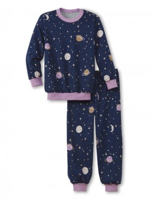 Peacoat Blue Calida Toddlers Universe Pyjama With Cuff Kids' Pyjama | TCRWJ-5291