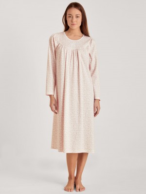 Pearl Blush Calida Soft Cotton Nightdress, Length 110 Cm Women Sleepwear | PCFER-0532