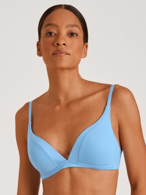 Placid Blue Calida Cate Triangle Bra With Padding Women Underwear | HCNPK-5409