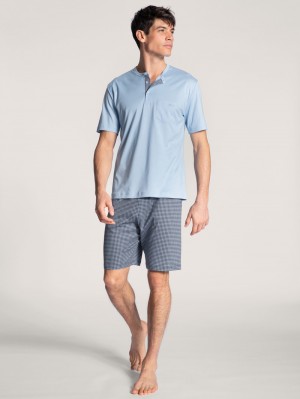 Placid Blue Calida Relax Choice Short Pyjama Men Sleepwear | WZQXF-7529