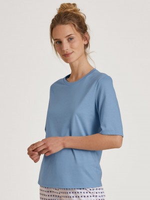 Placid Blue Calida Special Shirt Short Sleeve Women Sleepwear | BOEHL-2980