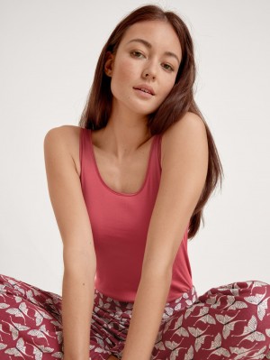 Pomegranate Red Calida Light Tank Top Women Underwear | KBGSA-9603