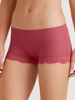 Pomegranate Red Calida Silky Wool Joy Panty Women Underwear | FAMLI-1926