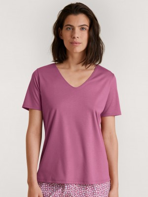 Red Violet Calida Favourites Harmony V-shirt Women Sleepwear | FEYJN-9537