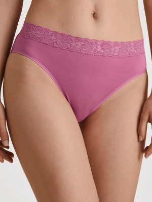 Red Violet Calida Natural Comfort Lace Brief Women Underwear | INSPT-6512