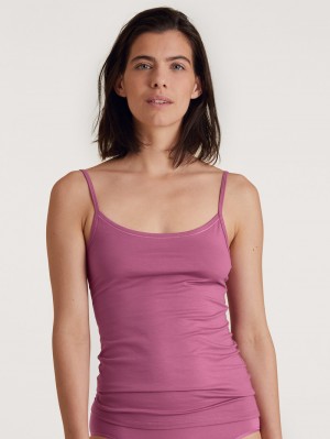 Red Violet Calida Natural Comfort Spaghetti Top Women Underwear | UDRYQ-9436