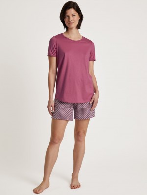 Red Violet Calida Special Short Pyjama Women Sleepwear | PKENG-1329