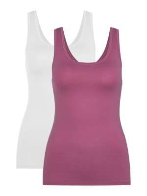 Red Violet Calida Special Tank Top, 2-pack Women Underwear | HQEBL-4379