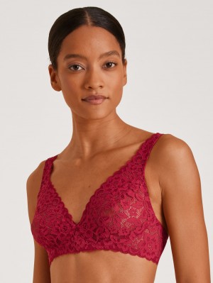 Rio Red Calida Natural Comfort Lace Soft Non-wired Bra Women Underwear | ADTQP-8731