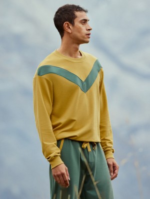 Sautere Yellow Calida 100% Nature Refresh Sweatshirt, Cradle To Cradle Certified® Men Loungewear | BQAZP-1627