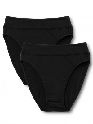 Schwarz Calida Elastic Duopack Brief Soft Waistband, High Waist Women Underwear | SYNXW-9134