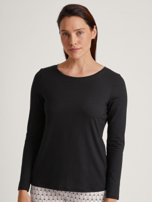 Schwarz Calida Favourites Seduction Shirt Long Sleeve Women Loungewear | DSHQE-2746