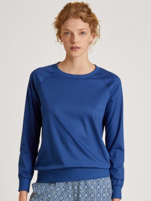 Sodalite Blue Calida Favourites Energy Shirt Long Sleeve Women Yoga | MULTN-8632