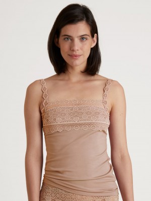 Soft Nude Calida Special Spaghetti Top Women Underwear | UTWBJ-9360