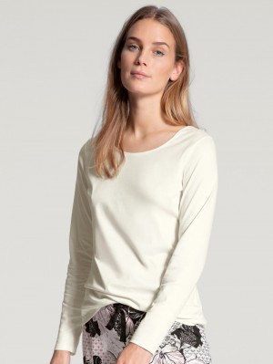 Star White Calida Favourites Dreams Shirt Long Sleeve Women Loungewear | TEIHG-7302