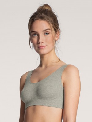 Stein Meliert Calida Elastic Bustier Women Yoga | ISGKY-0763