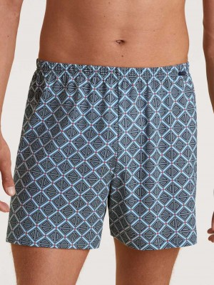 Stormy Grey Calida Prints Boxer Shorts Men Underwear | UXIHC-6278