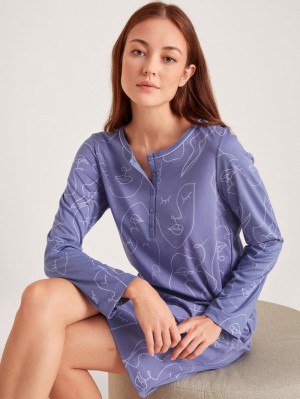 Twilight Purple Calida Night Lovers Sleepshirt, Length 100cm Women Sleepwear | RNZAE-9310