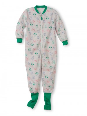 Viridis Green Calida Toddlers Puppy Jumpsuit Kids' Pyjama | BYTDC-6749