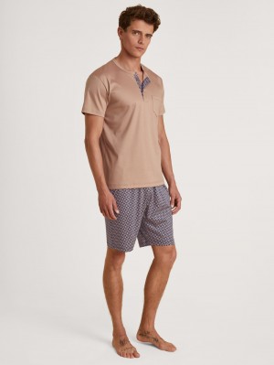 Warm Sands Calida Relax Selected 3 Short Pyjama Men Sleepwear | BLIOA-5749