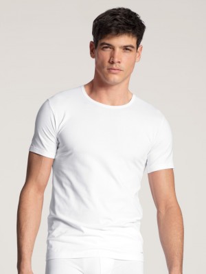 Weiss Calida Cotton Code T-shirt Men Underwear | LSAWJ-9084