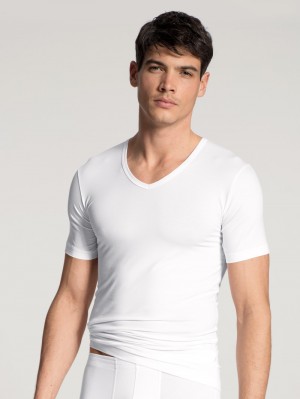 Weiss Calida Focus V-shirt Men Underwear | OLYHP-2150