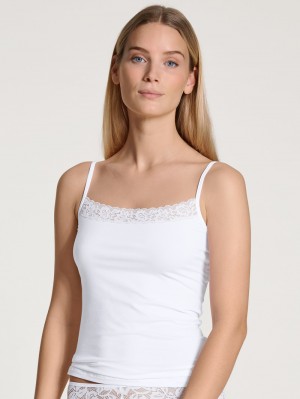 Weiss Calida Natural Comfort Lace Spaghetti Top Women Underwear | TXVQE-7059