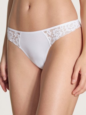 Weiss Calida Natural Comfort Lace String Women Underwear | JBVRT-9817