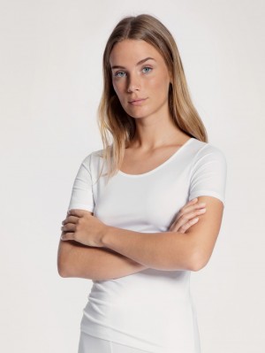 Weiss Calida Natural Comfort Shirt Shortsleeve Women Underwear | WBXDR-3642