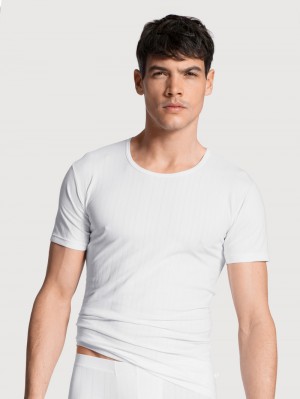 Weiss Calida Pure & Style T-shirt Men Underwear | PWIKG-3718