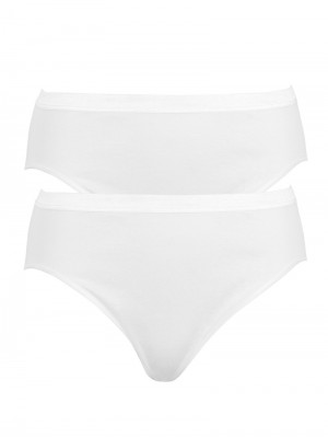 White Calida Classic Light Mini Brief 2pk Women Underwear | CBTQJ-4173