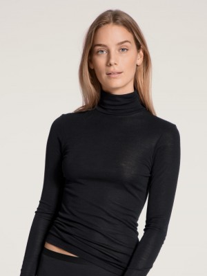 Ws Schwarz Calida True Confidence Shirt Long Sleeve Women Underwear | KFXYO-0152