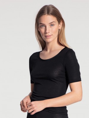 Ws Schwarz Calida True Confidence Shirt Short Sleeve Women Underwear | XPTEJ-7168