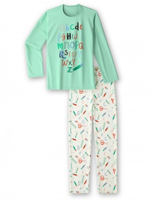 Yucca Green Calida Kids Abc Pyjama Kids' Pyjama | ABWVU-6729