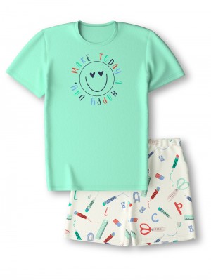 Yucca Green Calida Kids Abc Short Pyjama Kids' Pyjama | RTSPN-9851