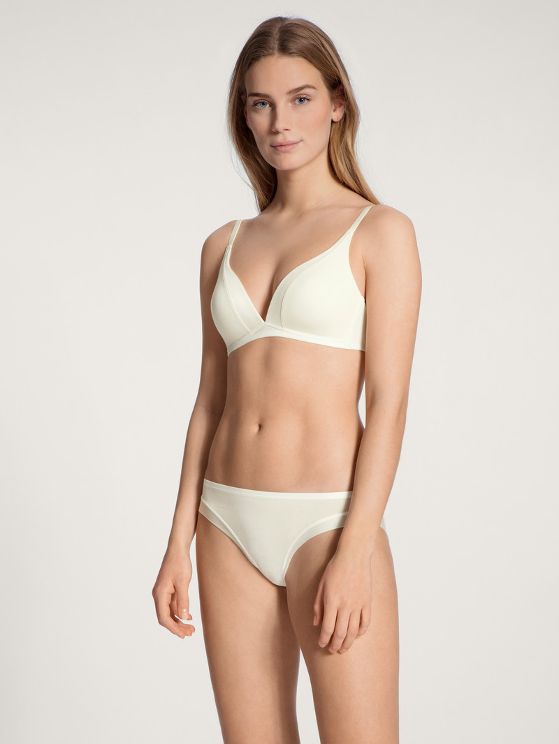 Alabaster Crème Calida Cate Triangle Bra With Padding Women Underwear | TLNES-3471