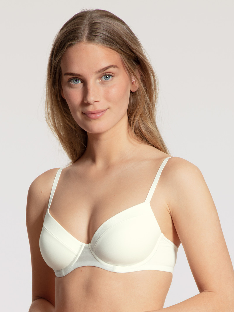 Alabaster Crème Calida Cate T-shirt Bra Women Underwear | EXHZD-0349