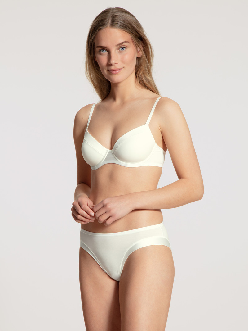 Alabaster Crème Calida Cate T-shirt Bra Women Underwear | EXHZD-0349