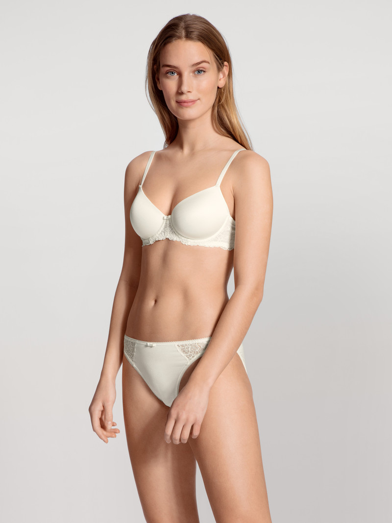 Alabaster Crème Calida Sensual Secrets Underwired T-shirt Bra With Padding Women Underwear | BYQGX-0385