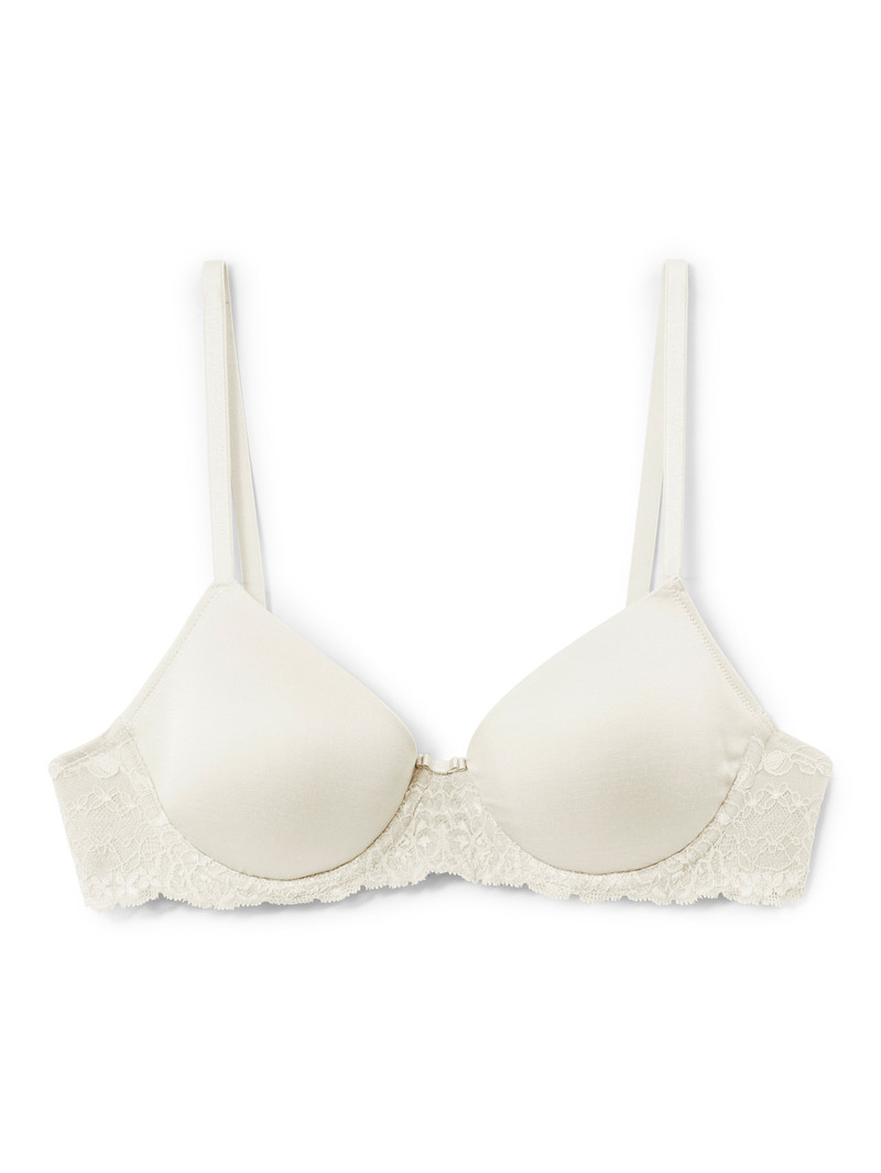 Alabaster Crème Calida Sensual Secrets Underwired T-shirt Bra With Padding Women Underwear | BYQGX-0385