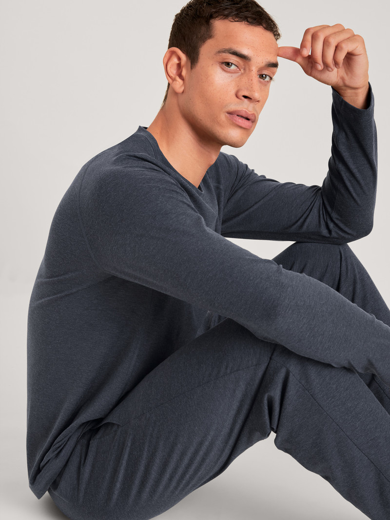 Anthrazit Calida Dsw Warming Shirt Long-sleeve Men Sleepwear | ISKYZ-2196