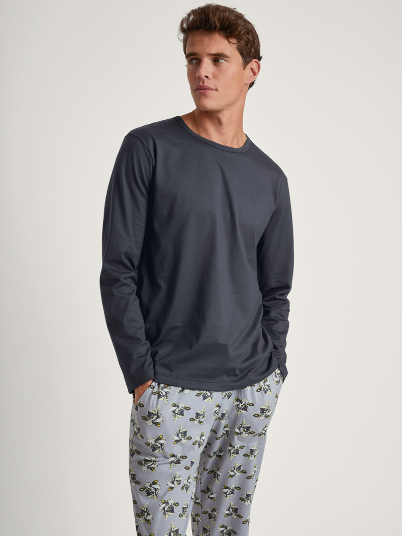 Anthrazit Calida Rmx Sleep Leisure Shirt Long Sleeve Men Sleepwear | NYDTF-8734