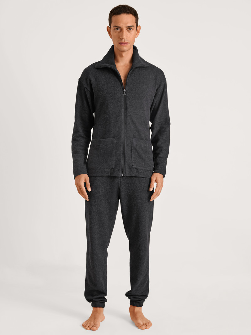 Anthrazit Melé Calida Rmx Lounge Time Off Jacket Men Loungewear | MONPI-0659