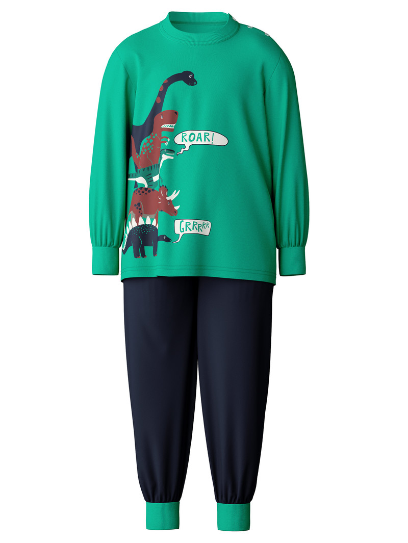 Arcadia Green Calida Toddlers Dino Pyjama With Cuff Kids' Pyjama | OHFZR-9147