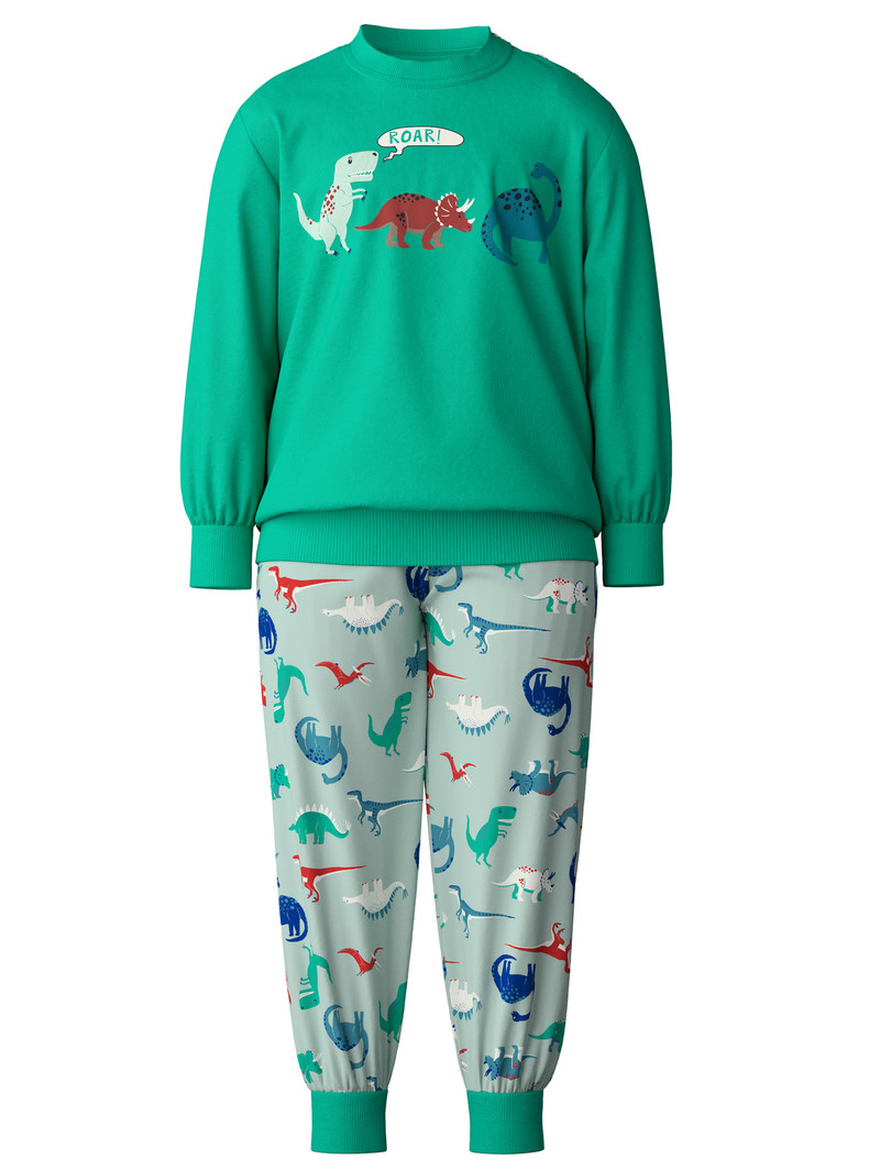 Arcadia Green Calida Toddlers Dino Pyjama With Cuff Kids' Pyjama | DBSPH-4723