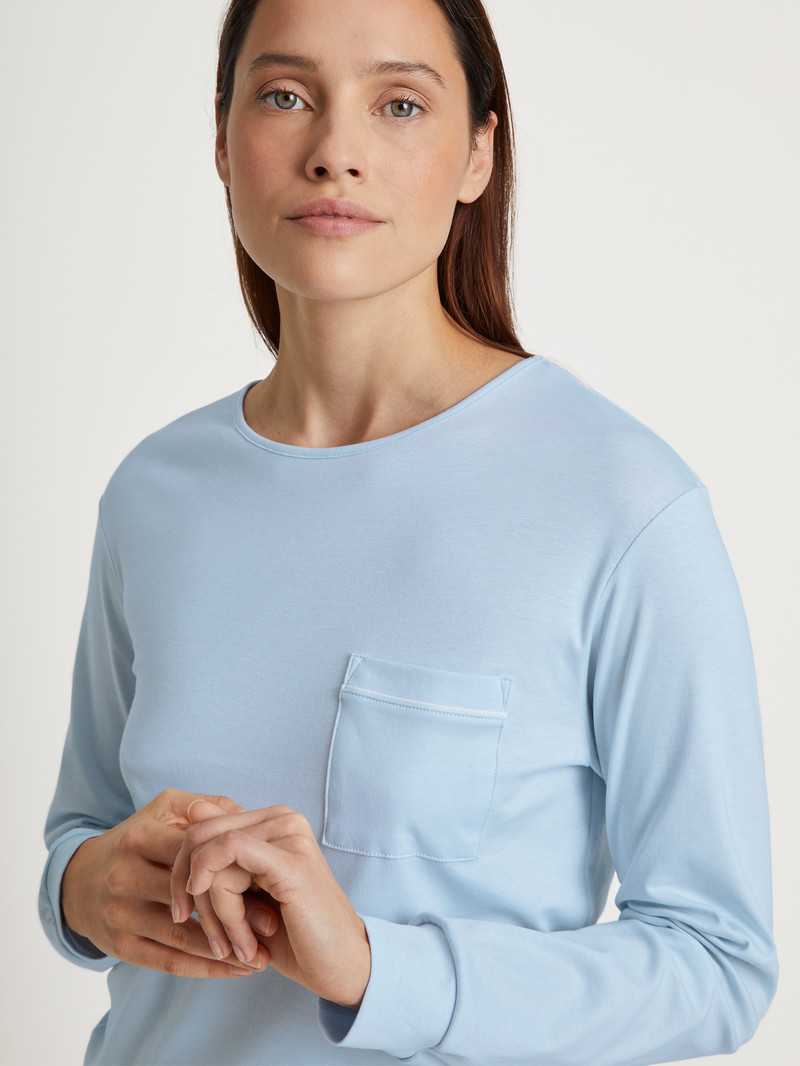 Arctic Ice Calida Sweet Dreams Pyjama With Cuff Women Sleepwear | GHKEX-4965