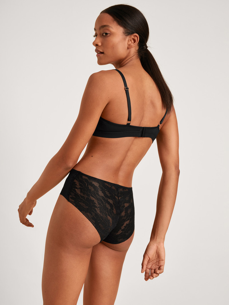 Black C2c Calida Natural Skin Lace Brief, Cradle To Cradle Certified® Women Underwear | URQND-6127