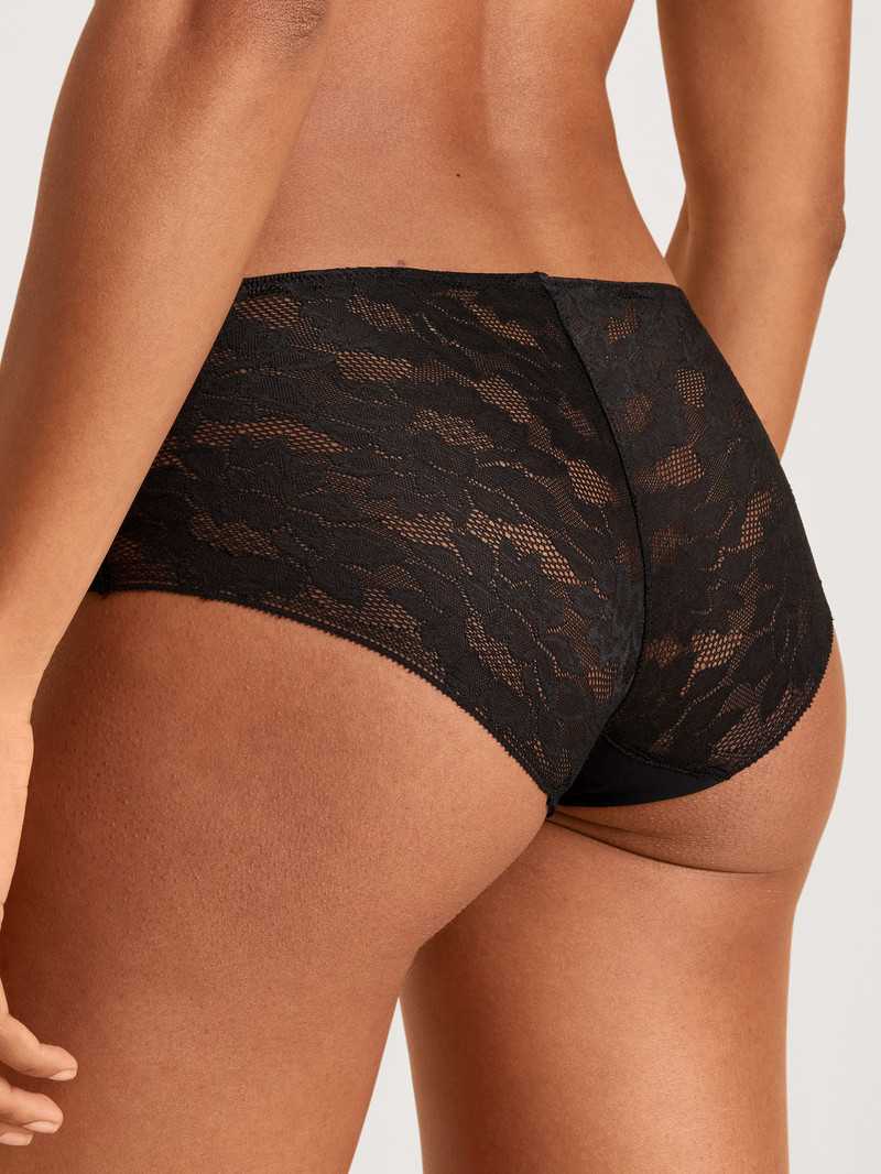 Black C2c Calida Natural Skin Lace Panty, Cradle To Cradle Certified® Women Underwear | IOHFS-5360