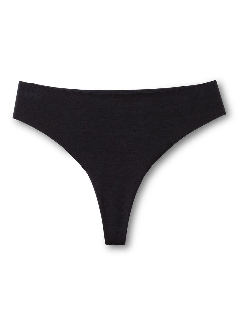 Black C2c Calida Natural Skin String Women Underwear | NGJPH-3718